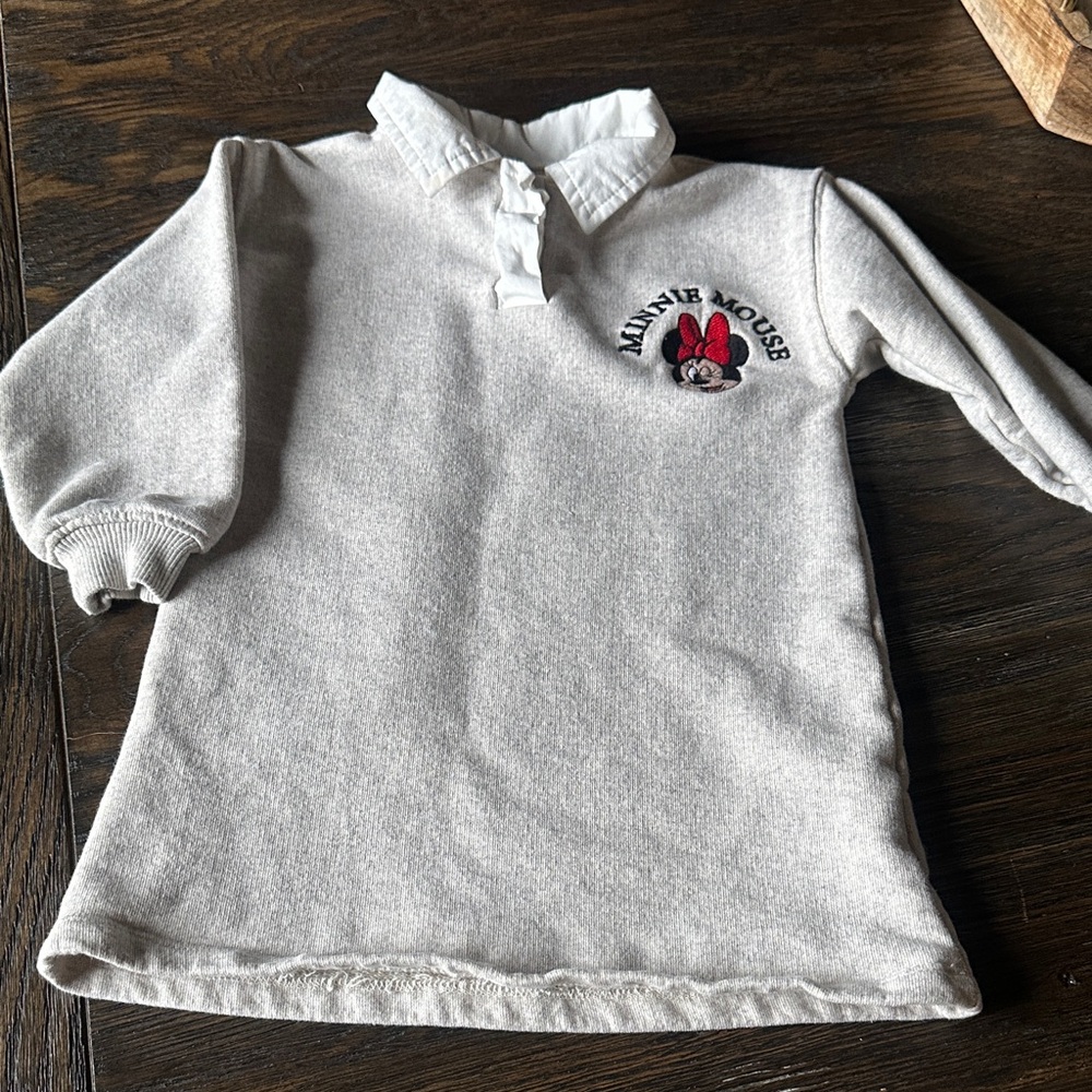 Zara Cream Minnie Mouse Kids Sweatshirt Dress